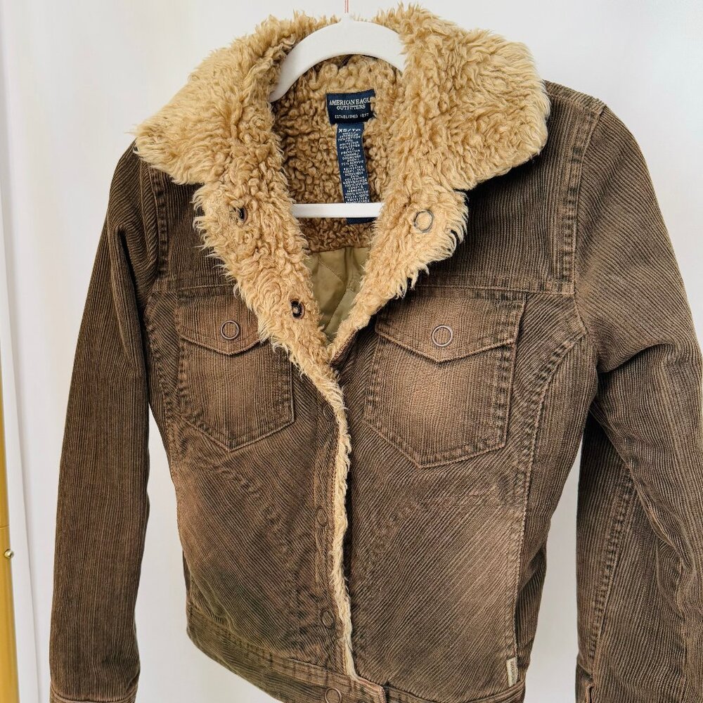 Worn Once Vintage American Eagle Corduroy Bomber Jacket!